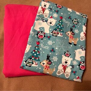 Christmas Scrub Top and Pant Set, Size XL — please READ